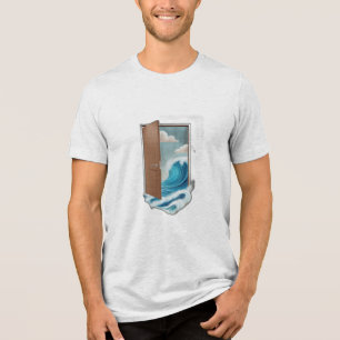 eine Tür, die am Himmel schwebt, Tri-Blend Shirt
