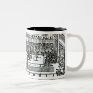 Eine turnierende Szene Zweifarbige Tasse