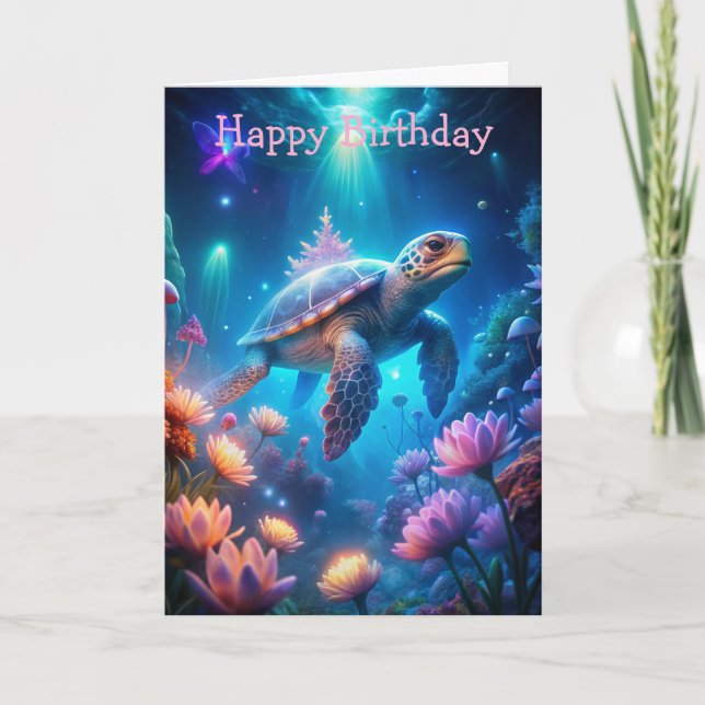 Eine Turtle Birthday Card Karte (Vorderseite)