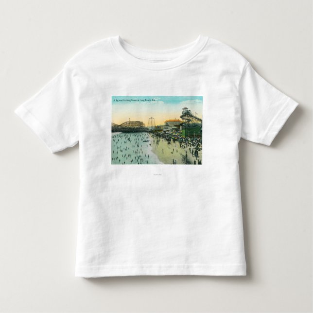 Eine typische badenszene am Strand Kleinkind T-shirt (Vorderseite)