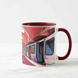 Eine U-Bahn-Station, wahrscheinlich im Retro-Stil Tasse