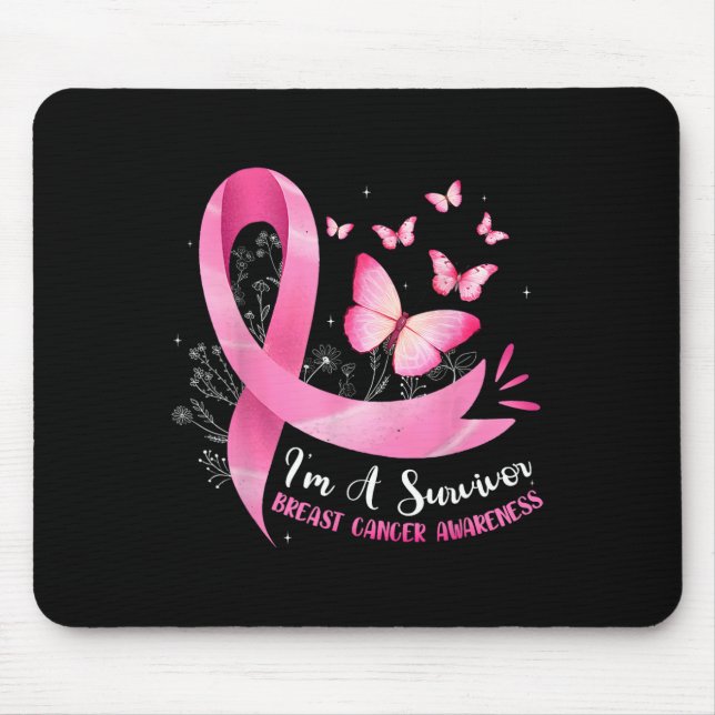 Eine überlebende Brustkrebsbewusstsein, rosafarben Mousepad (Vorne)
