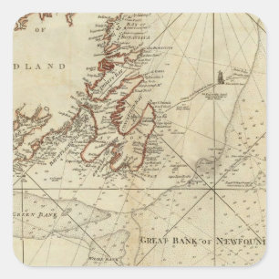Eine Übersicht über die Banken Neufundlands Quadratischer Aufkleber