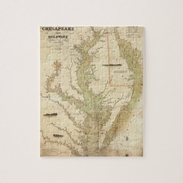 Eine Übersicht über die Buchten Chesapeake und Del Puzzle (Vertikal)