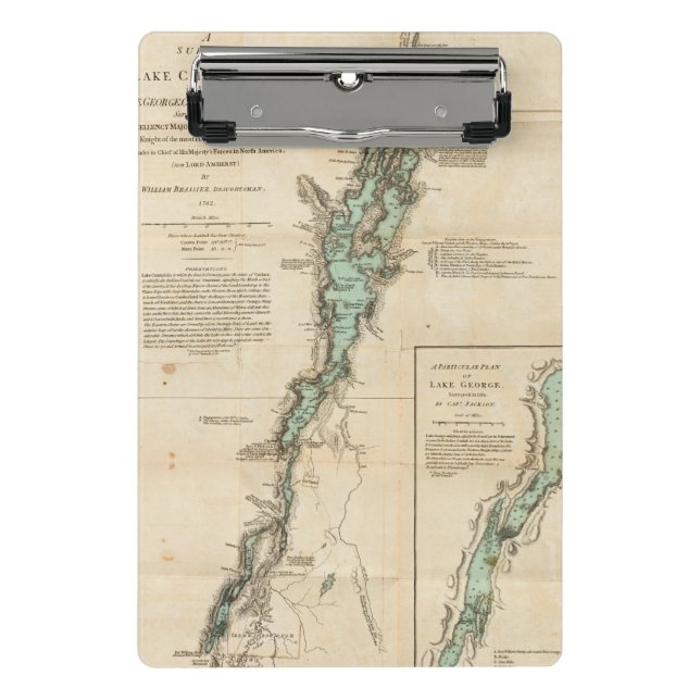 Eine Übersicht von See Champlain Mini Klemmbrett (Vorderseite)
