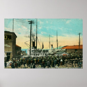 Eine Ufergegend-Abfahrt für Alaska-Szene Poster