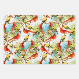 Eine Uhr der Federn Geschenkpapier Set