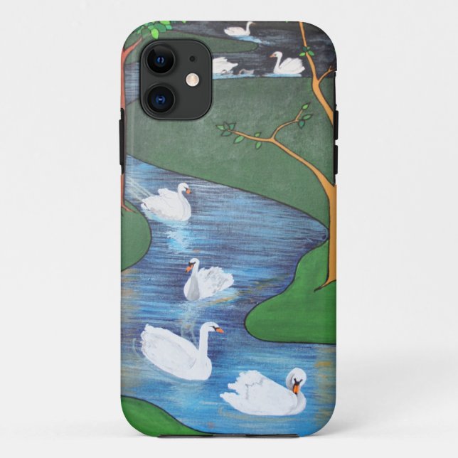 Eine Uhr des Schwimmens mit sieben Swans Case-Mate iPhone Hülle (Rückseite)