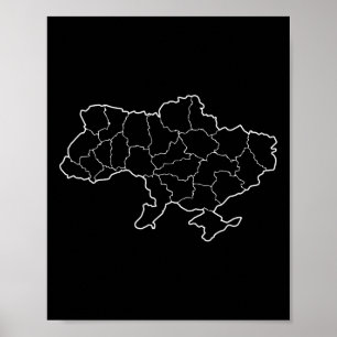 Eine ukrainische Karte Land Ukraine Poster