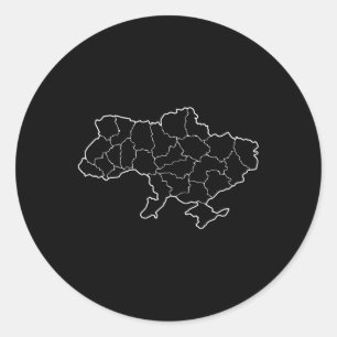 Eine ukrainische Karte Land Ukraine Runder Aufkleber