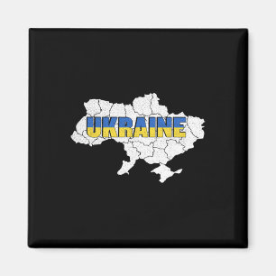 Eine ukrainische Karte und Flagge der Ukraine Magnet