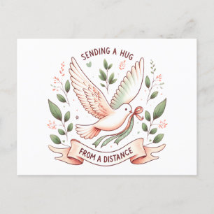 Eine Umarmung aus der Ferne senden" Flying Dove Postkarte