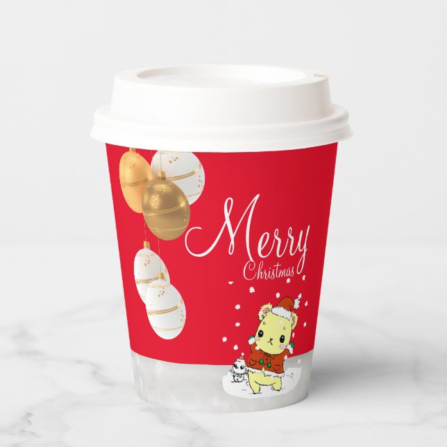 Eine Umarmung für Weihnachten Pappbecher (Vorderseite)