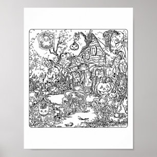 Eine unheimlich schöne Halloween-Szene Poster