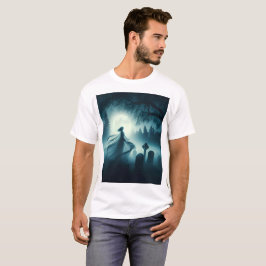 eine unheimliche Szene eines Geistes in einem Frie T-Shirt