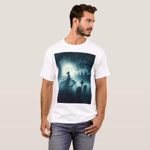 eine unheimliche Szene eines Geistes in einem Frie T-Shirt