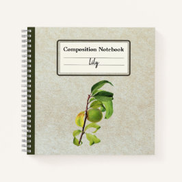 Eine unreife Pfirsichkomposition Personalisiert Notizbuch