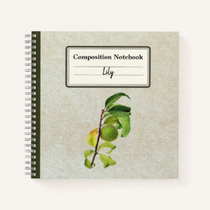 Eine unreife Pfirsichkomposition Personalisiert Notizbuch