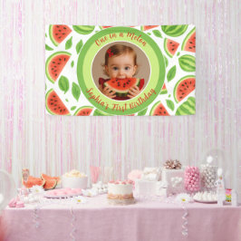 Eine unter vielen Wassermelonen- Geburtstag mit in Banner