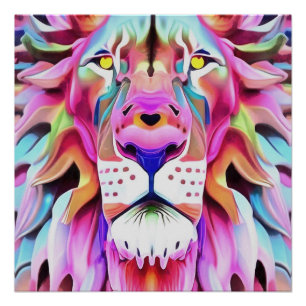 Eine unwirkliche Dreamlike Lion Fantasy Art Poster