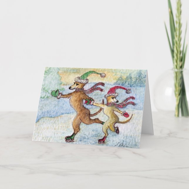 Eine Urlaubstradition - Skaten Feiertagskarte (Vorderseite)