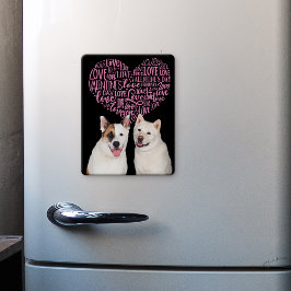 Eine Valentinkarte von Ihrem Akita & Basenji Kühls Magnet