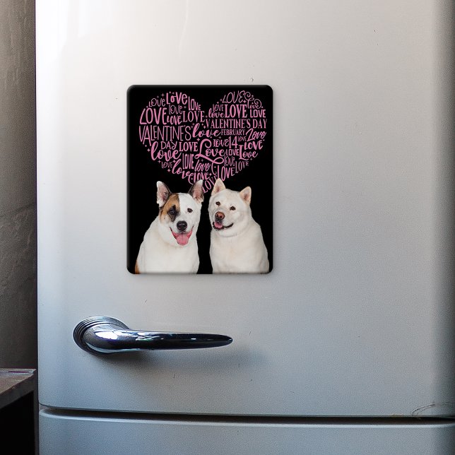 Eine Valentinkarte von Ihrem Akita & Basenji Kühls Magnet (Von Creator hochgeladen)
