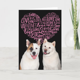 Eine Valentinkarte von Ihrer Akita & Basenji Feiertagskarte