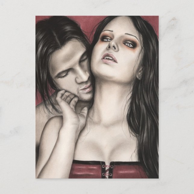 Eine Vampir-Liebe-Postkarte Postkarte (Vorderseite)