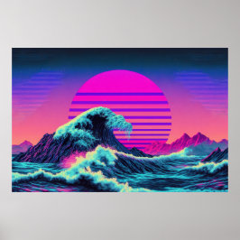 Eine Vaporwave-Begegnung mit der Majestät des Ozea Poster