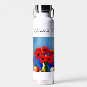 Eine Vase aus Mohnblumen - Malerei - personalisier Trinkflasche