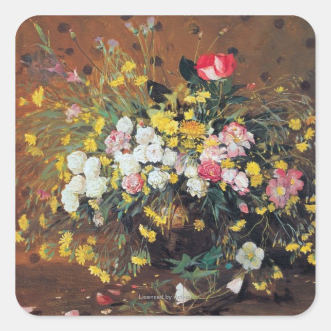Eine Vase der Blume Quadratischer Aufkleber (Vorderseite)