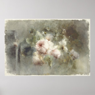 Eine Vase mit Rose von Margaretha Roosenboom (1853 Poster