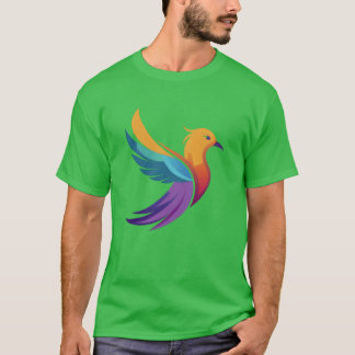 eine Vektorgrafik eines bunten Vogels mit einem Gi T-Shirt