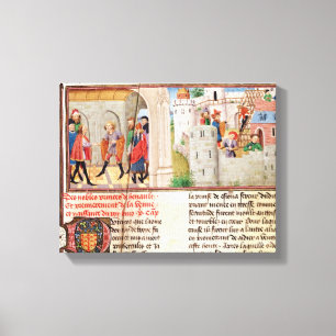 Eine Vereinbarung und das Gebäude eines Schlosses Leinwanddruck