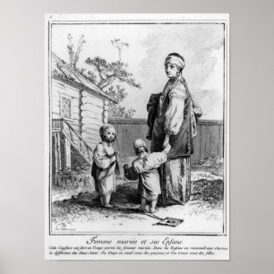 Eine Verheiratete jüdische Frau und ihre Kinder Poster