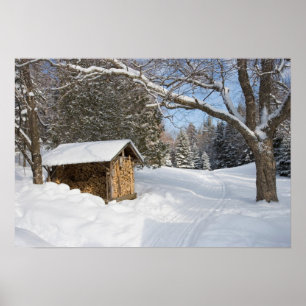 Eine verschneite Szene am Little Lyford Pond des A Poster