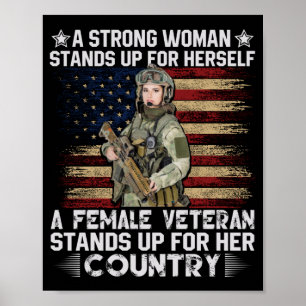 eine Veteranin steht für ihr Land Poster