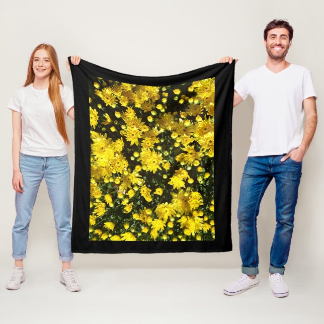 Eine Vielzahl gelber Mums Fleecedecke (Beispiel)
