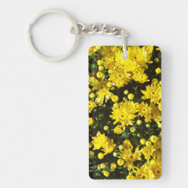 Eine Vielzahl gelber Mums Schlüsselanhänger