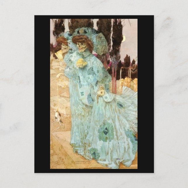 Eine Viktorianische Dame als Todespostkarte Postkarte (Vorderseite)