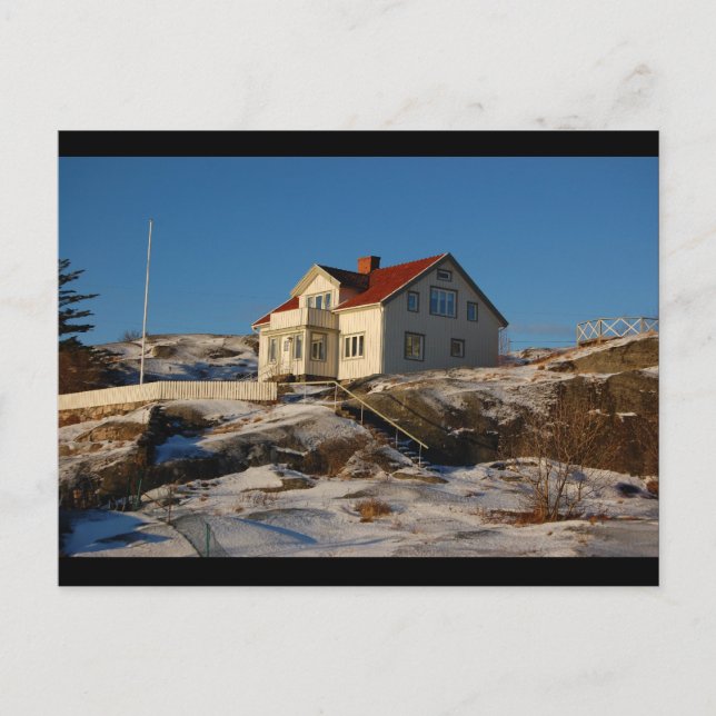 Eine Villa im Winter. Postkarte (Vorderseite)