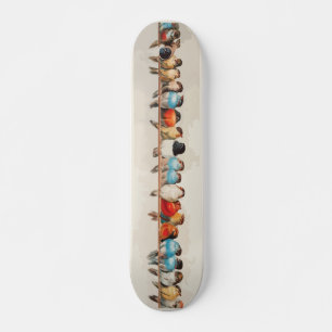 Eine Vintage Abbildung der Vögel Skateboard