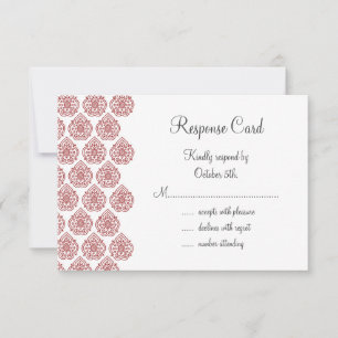 Eine Vintage-Damask-RSVP (rot) RSVP Karte