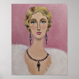 Eine Vintage Dame mit grauen Augen/Poster Poster