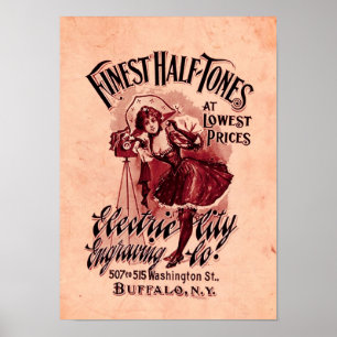 Eine Vintage Kamera mit einem halben Tonträger kan Poster