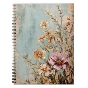 Eine vintage- oder shabby-chic-Blumenkomposition Notizblock