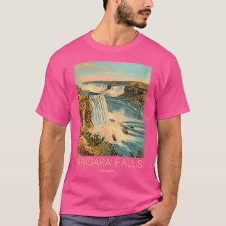 Eine Vintage-Reise-Illustration über Niagarafälle T-Shirt