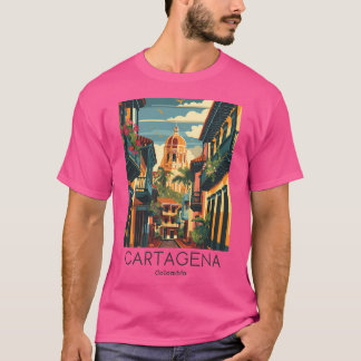 Eine Vintage-Reise-Illustration von Cartagena - Co T-Shirt
