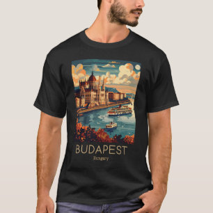 Eine Vintage-Reiseillustration von Budapest - Unga T-Shirt